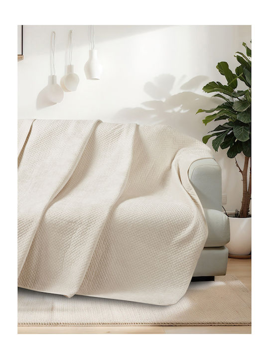 Liolios Home Element Ριχτάρι Διθέσιου Καναπέ Βελουτέ 180x250εκ. Off White 000000002821