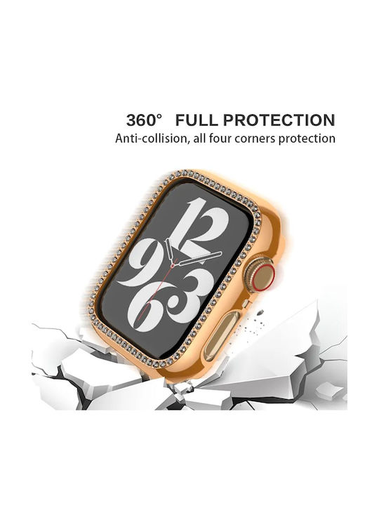 Luxury Diamond Pc Protective Case for Apple Watch 1 2 3 38 mm Silver