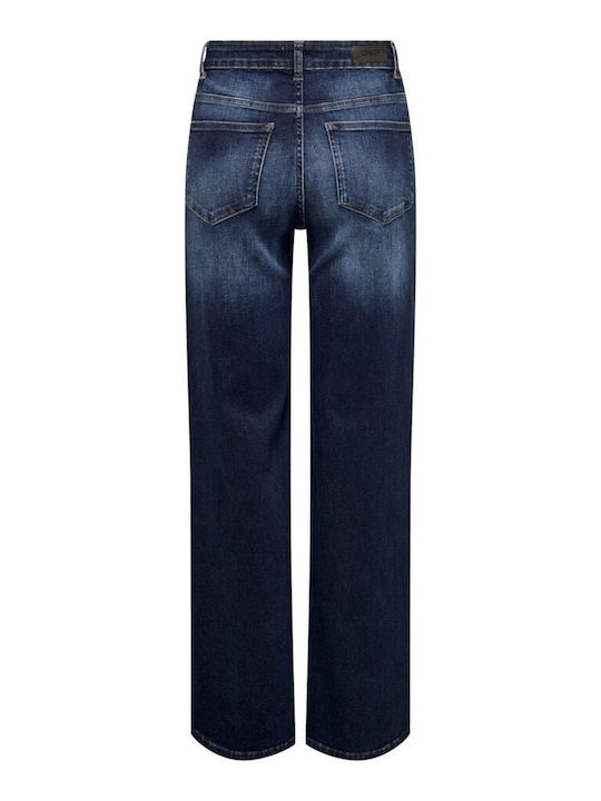 Blush Ψηλόμεσο Γυναικείο Jean Παντελόνι σε Wide Γραμμή Blush, Blue
