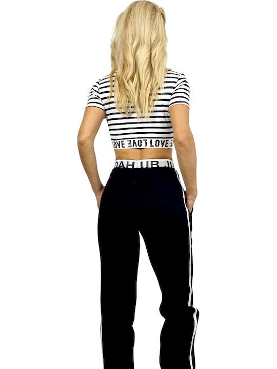Hohe Taille Jogginghose Black
