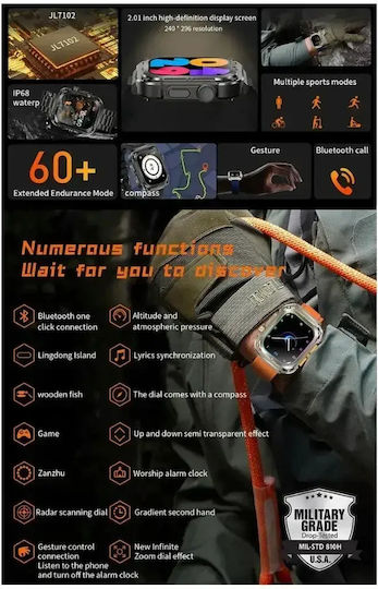 Z85 Max Smartwatch με Παλμογράφο (Μπλε)