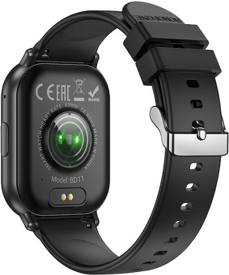 Borofone BD11 Smartwatch with Heart Rate Monitor (Black)