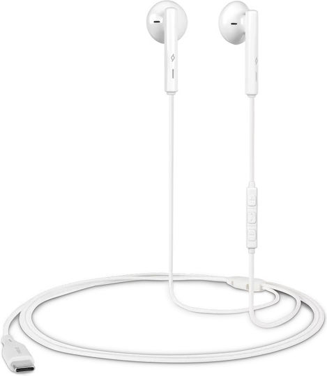 TTEC In-ear Handsfree Ακουστικά με Βύσμα USB-C Λευκό