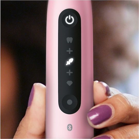 Oral-B iO Series 5s Periuță de dinți electrică cu Temporizator, Senzor de Presiune și Husă de Călătorie Roz