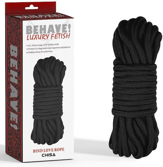 Chisa Novelties Behave! Σχοινί Δεσίματος Bind Love Rope 10m Black