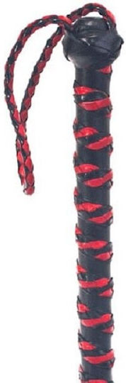Devil Sticks Three Tail Tassel Flogger Polished Leather Whip in Red Color