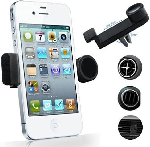 Car Mobile Mount with Adjustable Hooks Black