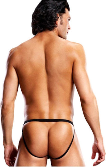 Blue Line Micro Jock with Metal Rings Black