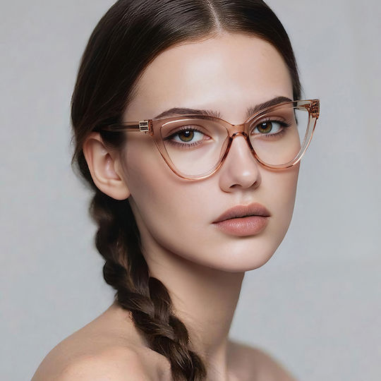 Techsuit Anti-Blue Light Glasses Reflex PC 2279 Women Cat Eye TR90 & Metal Frame AC Lens Black