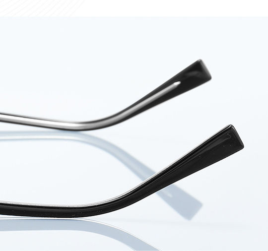 Techsuit Anti-Blue Light Glasses Reflex PC 3162 Women Rectangle Metal Frame AC Lens Gold