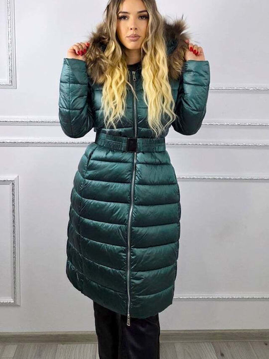 Γυναικείο Μπουφάν για Χειμώνα Green