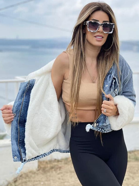 Jachetă de femei din denim Blue