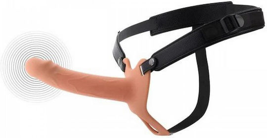 Gurtzeug Strap-Ons Hohlmodell aus Silikon & Kabellose Fernbedienung Hidden Desire Inferno Hohlpenis Strap-On Vibrator aus Fleisch 18cm