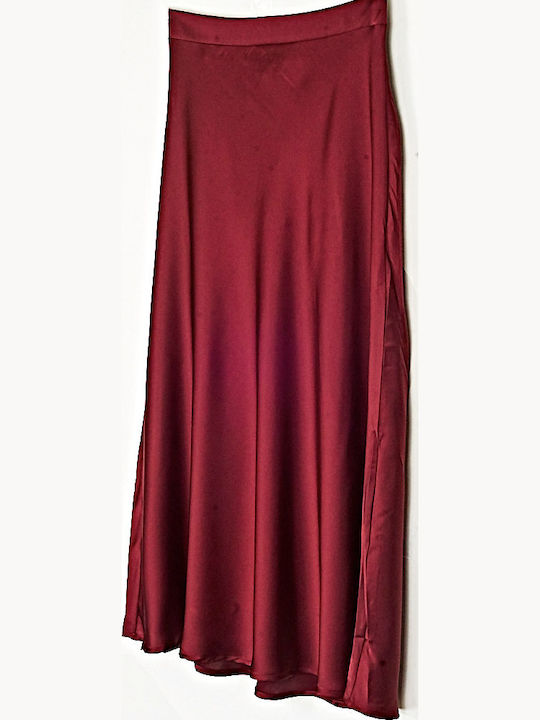 Satin Skirt Cloche Bordeaux