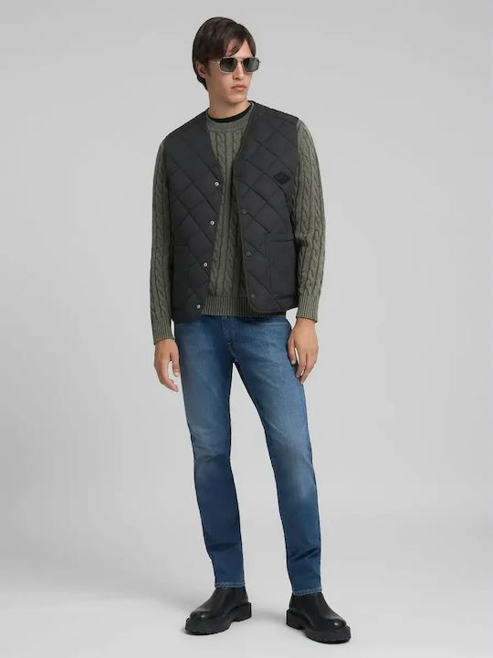 Anbass Men's Jeans Pants with Slim Fit Dark Blue