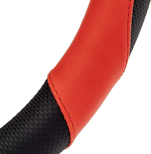 Sparco Husă Volan Auto C1113 cu Diametru 36-38cm din Piele ecologică Roșu