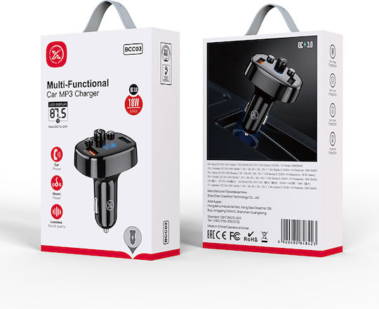 XO FM Transmitter Autovehicul Bcc03 cu Bluetooth / USB