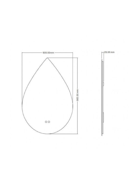 Inter Ceramic Καθρέπτης Μπάνιου Led Αφής 60x80cm