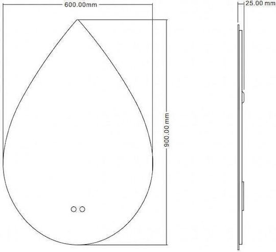 Inter Ceramic Καθρέπτης Μπάνιου Led Αφής 60x80cm