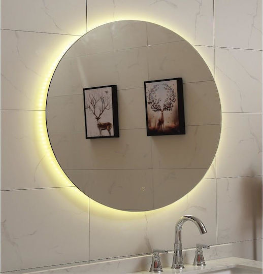 Inter Ceramic Στρογγυλός Καθρέπτης Μπάνιου Led Αφής 60x60cm
