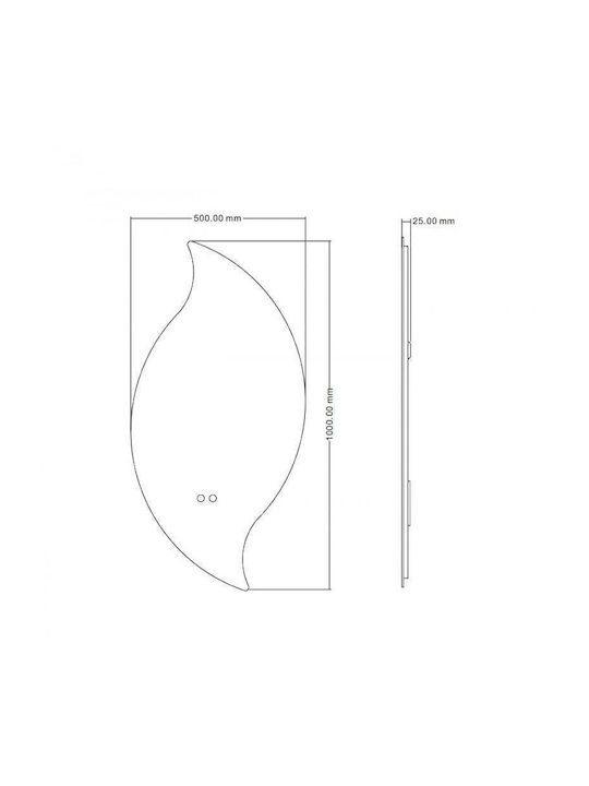 Inter Ceramic Oglindă de Baie Lumini LED Atingere 50x100cm