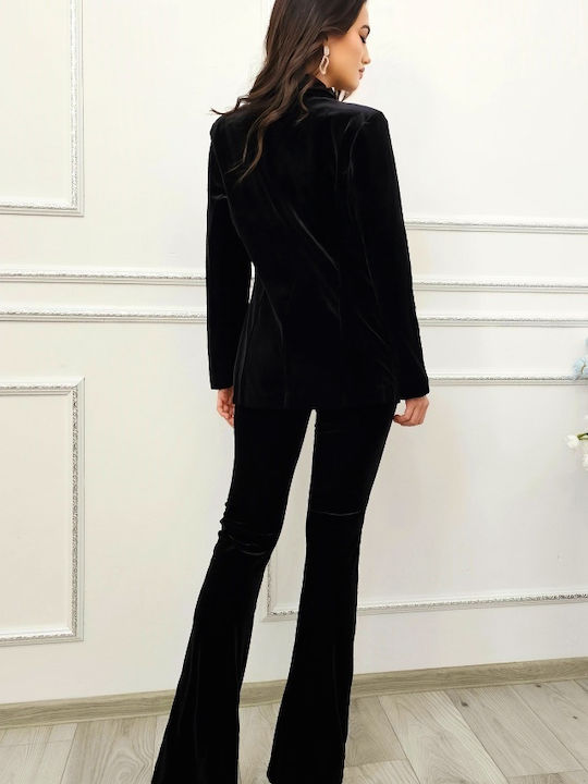 Damen Schwarz Set mit Hose mit Pailletten