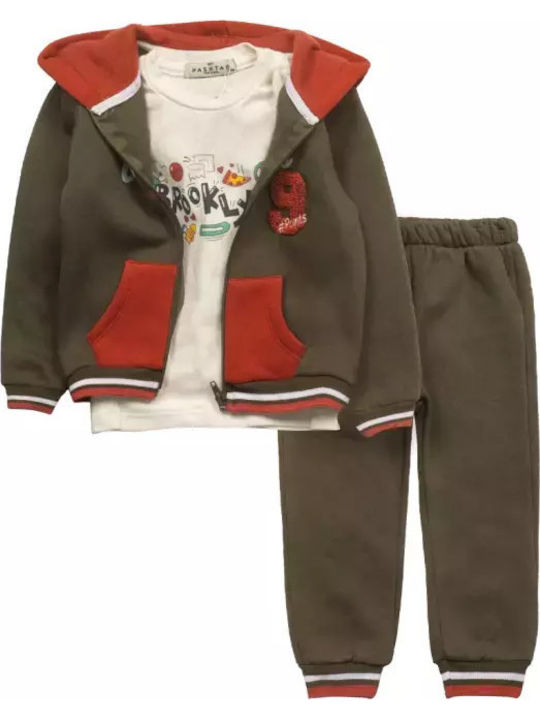 Kinder Sweatpants Set - Jogginganzug Khaki 3Stück