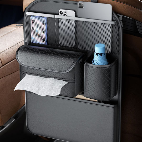 Car Organizer Front Seats Compartments D03 Black Oem