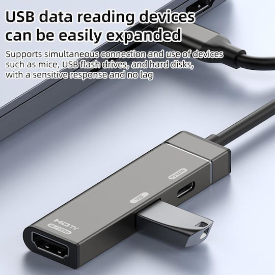 USB-A / USB-C Stație de andocare cu 4K PD Ethernet Gri (EDA008423601A)
