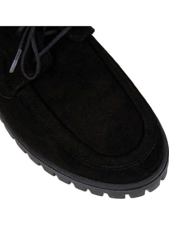 Leather Women's Moccasins in Black Color