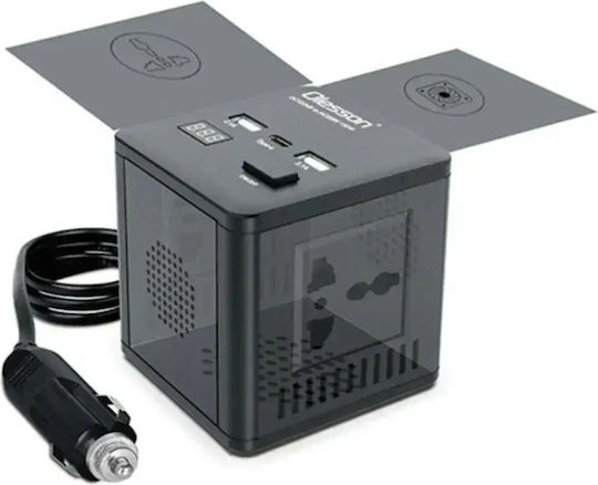 Inverter Αυτοκινήτου 150W για Μετατροπή 12V DC σε 220V AC με 2xUSB