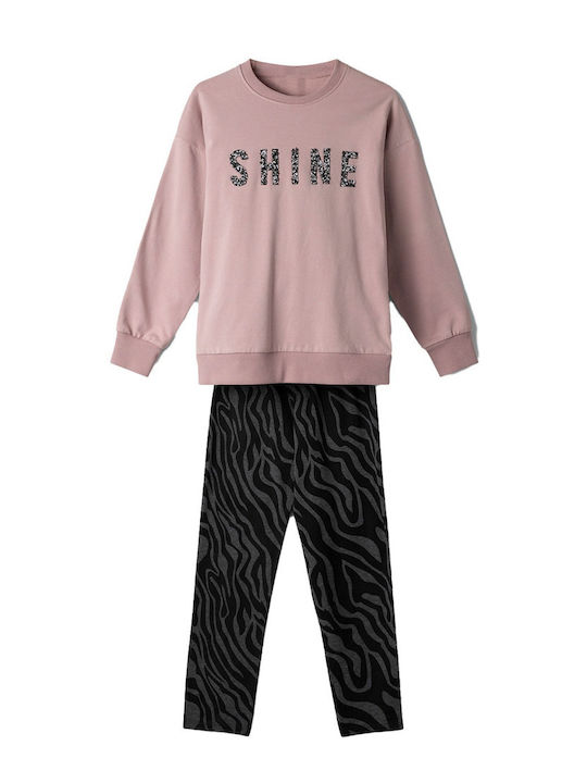 Kids Sweatpants Set Dusty Pink, Black, Grey