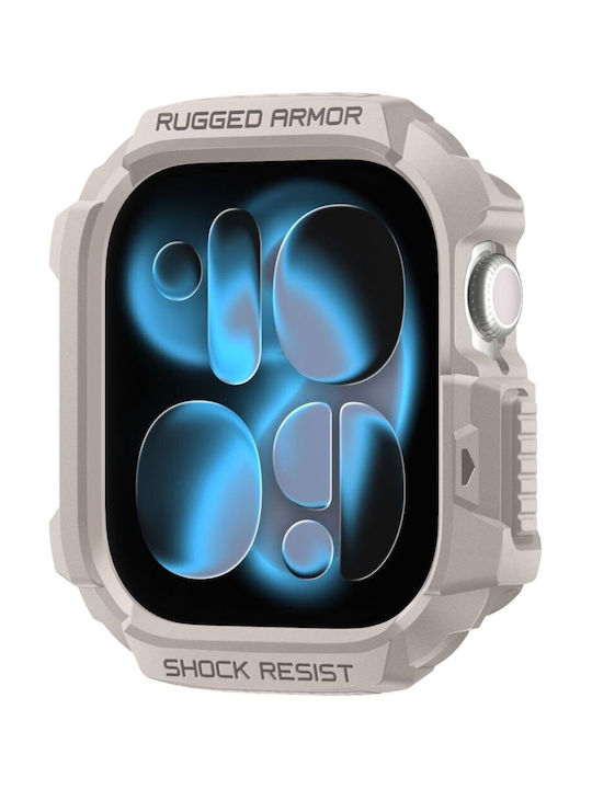 Spigen Rugged Armor Θήκη Σιλικόνης σε Μπεζ χρώμα για Apple Watch 10, Apple Watch 11, 42 mm Spigen Rugged Armor Θήκη Σιλικόνης σε Μπεζ χρώμα για Apple Watch 10, Apple Watch 11, 42 mm