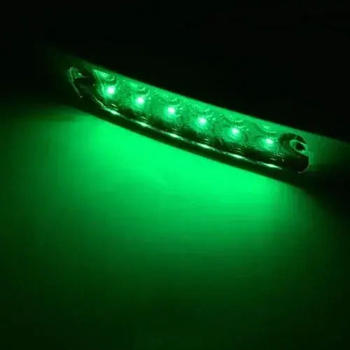 Lkw-Volumenlichter 1Stück LED Volumen 16cm Silber 12V - Grün jsm-green
