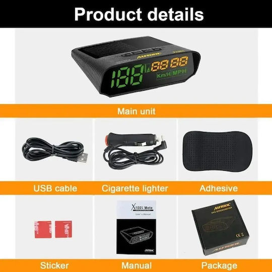 Autool Autool X100 Car Speedometer Digital Instrument Solar Car Speedometer via GPS