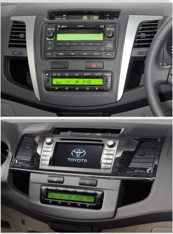 CARAV Industries Inc. Panoul ușii 2 Din Compatibilă cu Ecranul 9" pentru Toyota Hilux 2004 2015