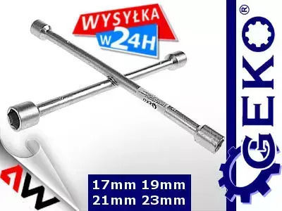 Geko Cross Car Wheel Wrench 17/19/21 and 22mm