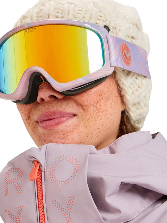 Roxy Ski & Snowboard Goggles Kids Pink with Lens in Orange Color