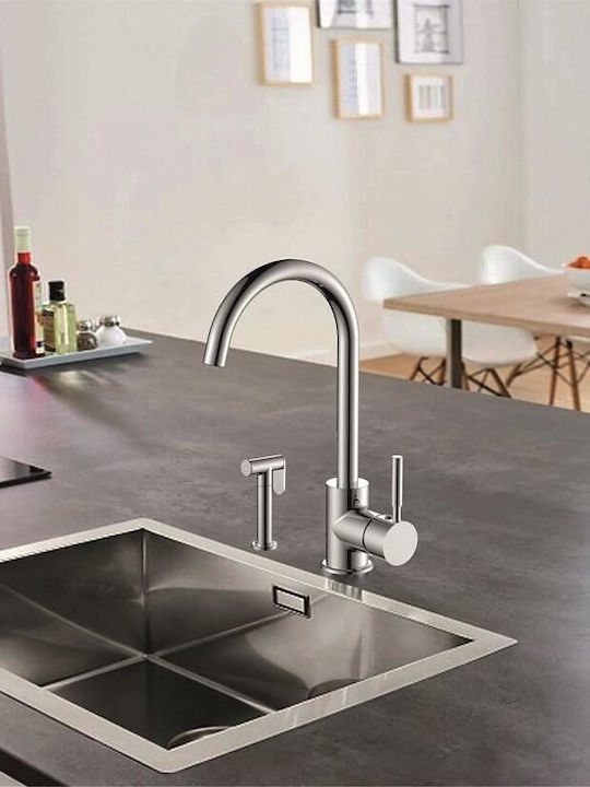 Inter Ceramic Icf Смесител За Кухня Настолен Сребрист