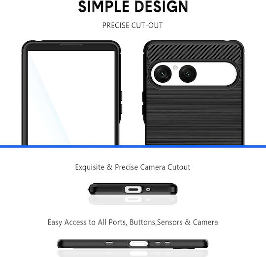 Techsuit Carbon Stoßstange Silikon / Kunststoff Schwarz (Xperia 10)