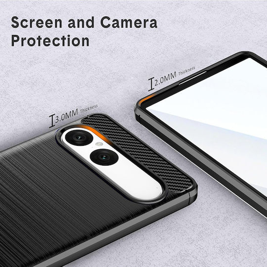 Techsuit Carbon Stoßstange Silikon / Kunststoff Schwarz (Xperia 10)