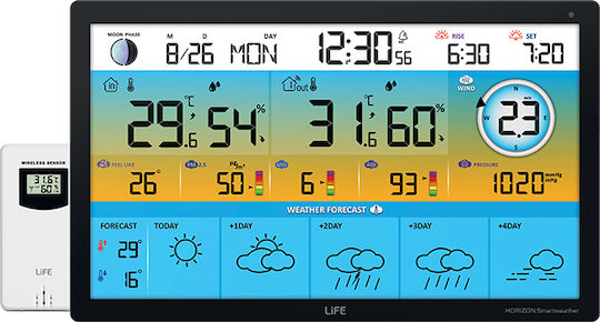 Life Horizon Smartweather Tuya Wireless Digital Weather Station Tabletop / Wall Mounted