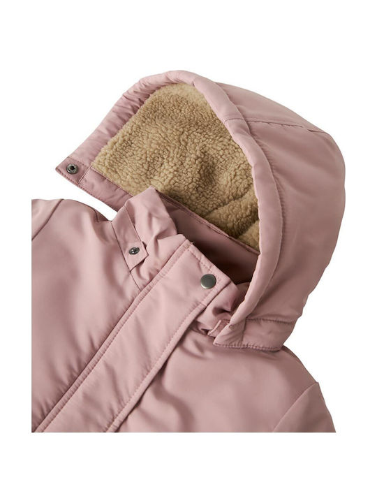 Kids Parka Long Hooded Pink