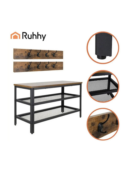 Eingangsmöbel mit Garderobe & Schuhschrank 73x44x30cm