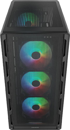 Cougar Airface Pure Rgb Gaming Midi Tower Κουτί Υπολογιστή με RGB Φωτισμό Μαύρο