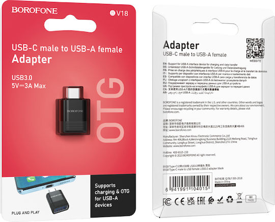 Borofone Otg Bv18 Konverter USB-C männlich zu USB-A weiblich 1Stück