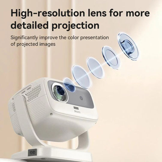 Yesido Projector LCD HD LED Lamp with Built-in Speakers White