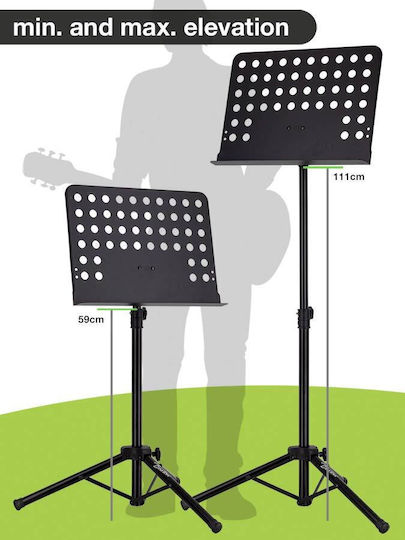 Boston Notenständer Musik Höhe 115cm Schwarz BOS-OMS302