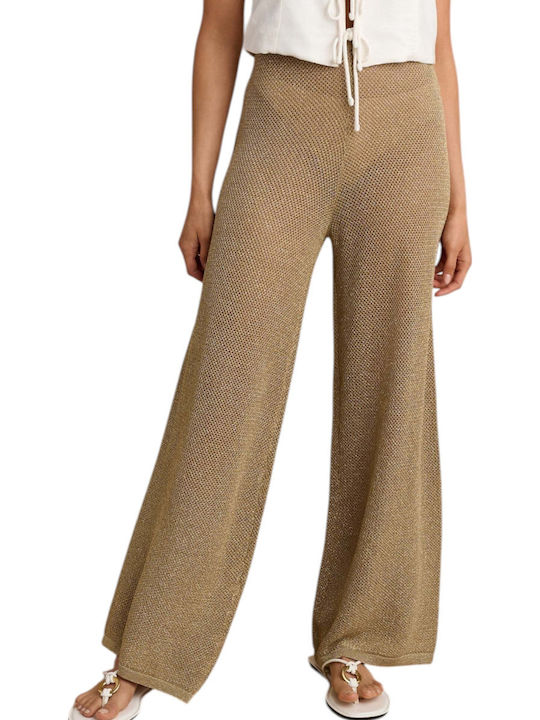 Damen Stoff Hose Gold