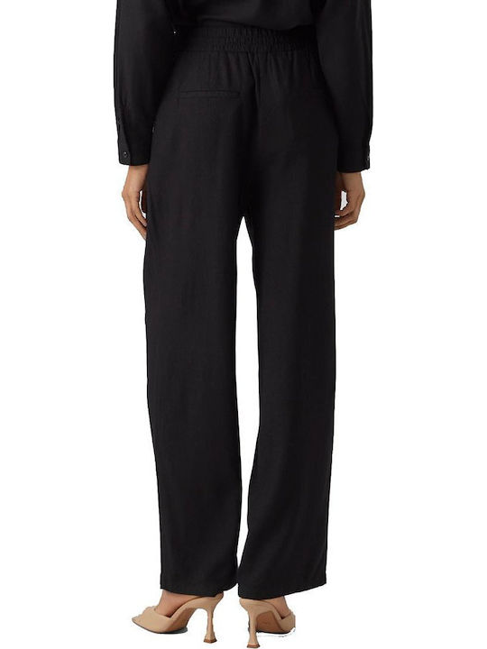 Jesmilo Women's Fabric Trousers with Elastic Regular Fit Black